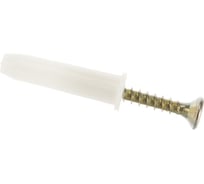 Набор белый дюбель Качественный КРЕПЕЖ 8х35+ш.ж 5х40, 60 шт. 0500989 КЧ