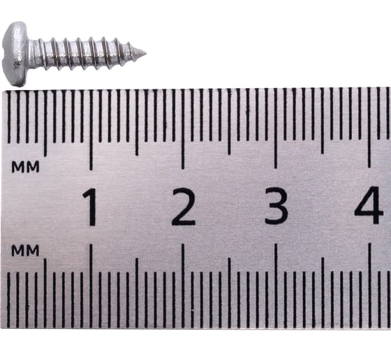 Саморез RMG полукруглый, острый, DIN 7981 нерж. сталь (А2) 3,9x13 (3000 шт) СПО-7981-039-0013-03000