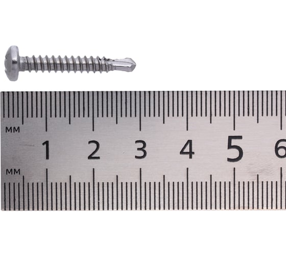 Саморез RMG полукруглый, сверло, DIN 7504 М(N) нерж. сталь (А2) 3,9x25 (1600 шт) СПСВ-7504М-039-0025-01600