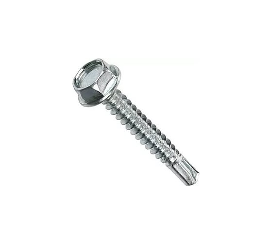 Самонарезающий винт со сверловым концом Grabber HEX 5,5х19 мм, белый цинк 5000 шт. 12075H3 1