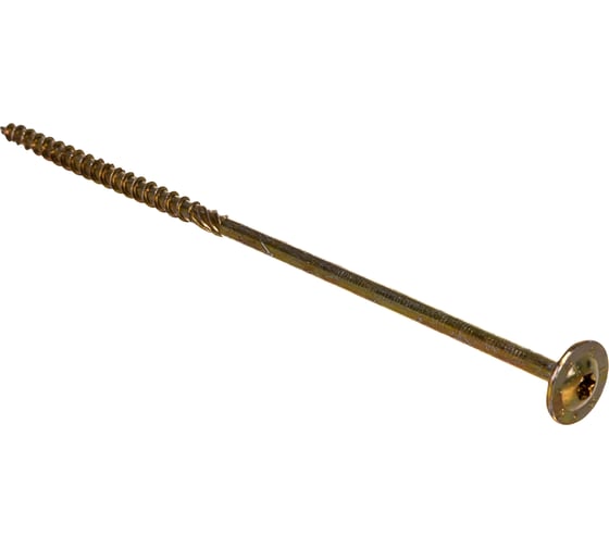Саморез по дереву HIMTEX проф. желт. тарельчатая голова Torx 40, 8x240, 50 шт. 08240Wh 1