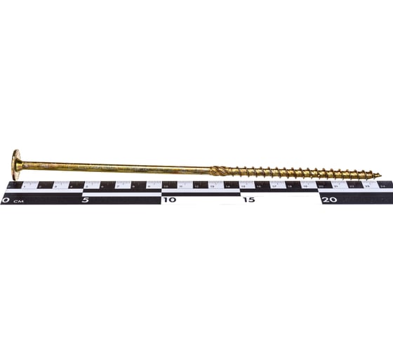 Саморез по дереву HIMTEX проф. желт. тарельчатая голова Torx 40, 8x240, 50 шт. 08240Wh