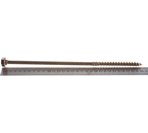 Саморез по дереву HIMTEX проф. желт. шестигранная голова Torx 50, 12x300, 25 шт. 12300Hh