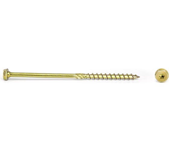 Саморез по дереву HIMTEX проф. желт. шестигранная голова Torx 40, 10x200, 50 шт. 10200Hh