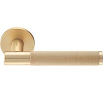 Межкомнатная дверная ручка MORELLI "AZRIELI" MH-57-R6T MSG, на круглой розетке 6 мм, цвет - матовое сатинированное золото 9014632