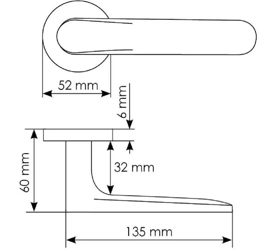 Межкомнатная дверная ручка MORELLI "GARAK"MH-59-R6 9014637