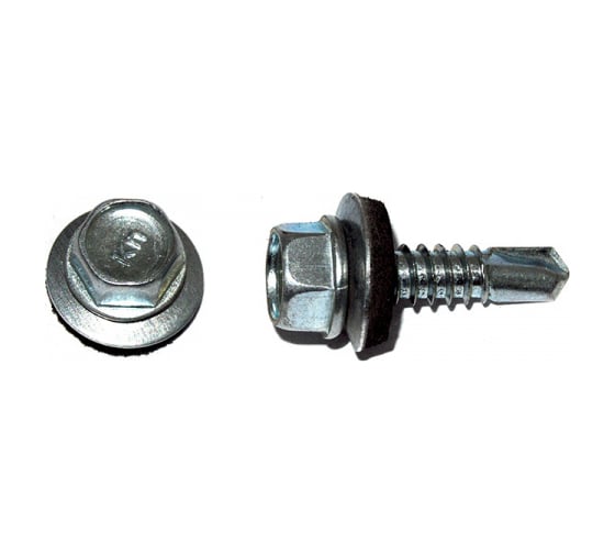 Кровельный саморез Kenner цинк, с шайбой EPDM, 6,3x80, фасовка 50 шт. ск6380ф