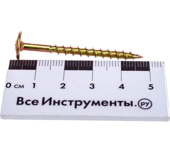 Отделочный саморез HIMTEX проф. Wood-Plate желт. тарельчатая голова 3,8х45, 500 шт. 3845WPH