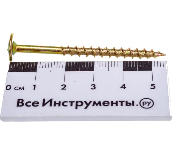 Отделочный саморез HIMTEX проф. Wood-Plate желт. тарельчатая голова 4х55, 250 шт. 4055WPH