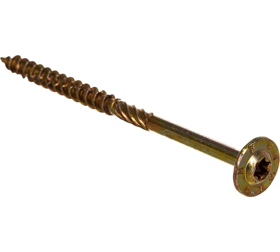 Саморез по дереву HIMTEX проф. желт. тарельчатая голова Torx 30 6x100 50 шт. 06100Wh