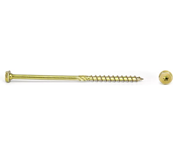 Саморез по дереву HIMTEX проф. желт. шестигранная голова Torx 40 8x240 100 шт. 08240Hh