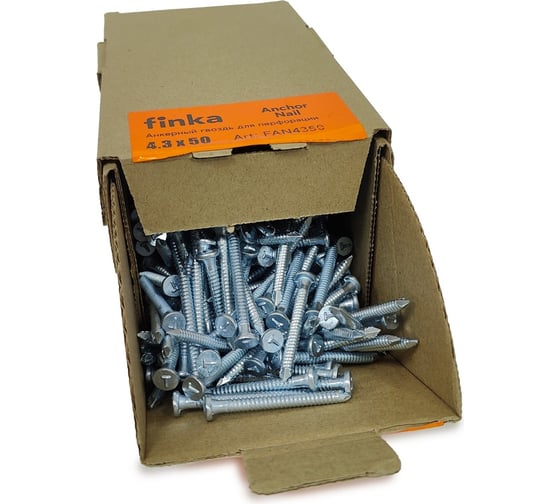 Гвоздь для перфорации Finka Anchor Nail 4.3x50 мм, цинк, 500 шт. FAN4350