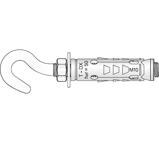 Анкер с крюком Tecfi DX ZN М8x50 2 шт 147603