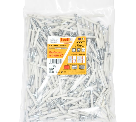 Дюбель-гвоздь Tecfi YZ потайн. 5x40, 250 шт. 147485