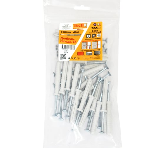 Дюбель-гвоздь Tecfi YZ 8x60, 30 шт. 147534