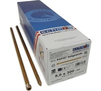 Шурупы Simpson Schmid Rapid FT CL 8x300/290 TX40 желтый цинк, полная резьба, цилиндр, 50 шт 1131740803000001