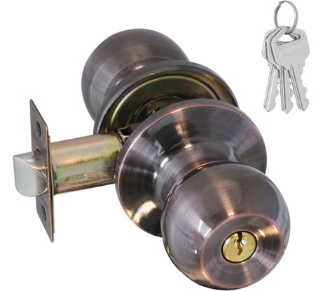 Межкомнатная защелка ISPARUS ISP ЗШ-01 стар. медь, ключ/фикс. 16790