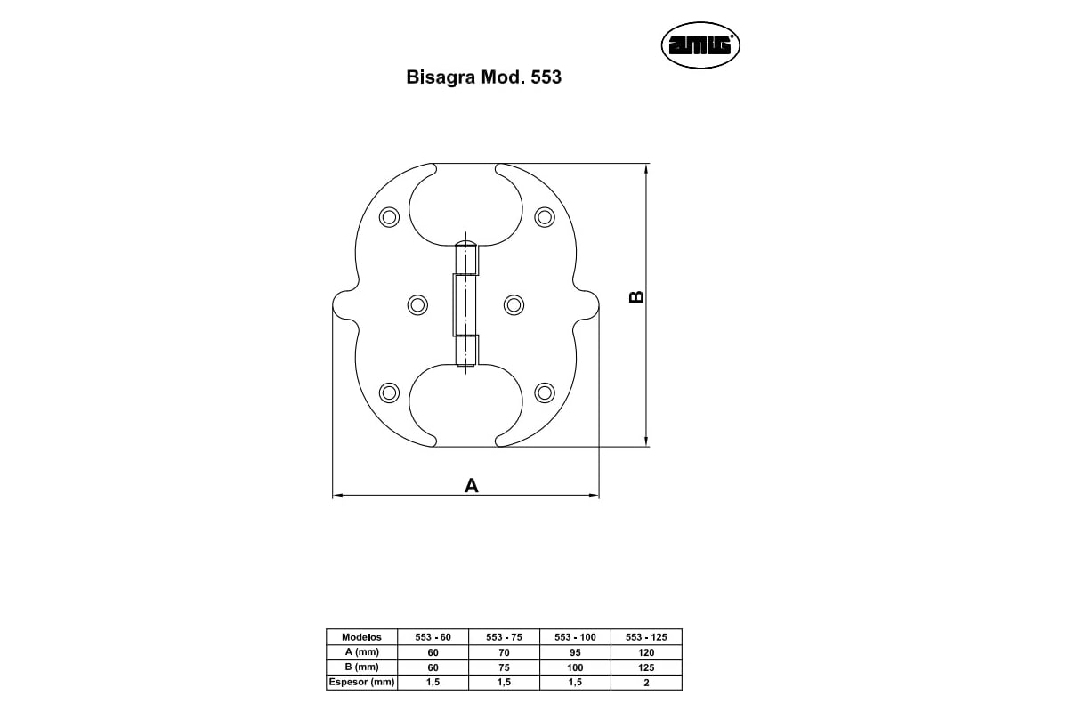 Петля мебельная накладная amig 551 55х90 мм сталь цвет черный