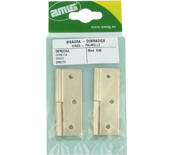 Петля Amig мод. 540-60 карточная, съем.прав. латунир 108