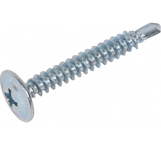 Саморез STEELREX полусфера с прессшайбой, сверло, цинк, 4,2x32 мм, 150 шт. 0115042032B400015032