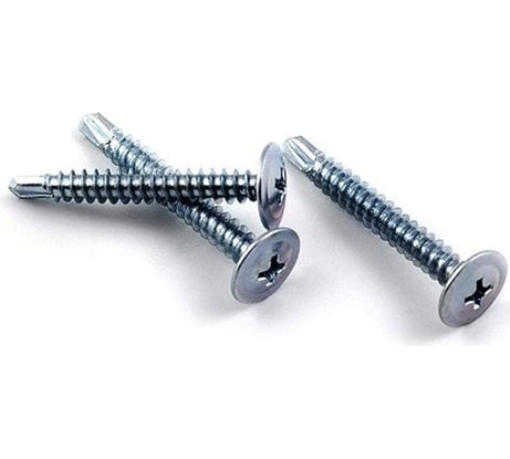 Саморез STEELREX полусфера с прессшайбой, сверло, цинк, 4,2x76 мм, 100 шт. 0115042076B300010016