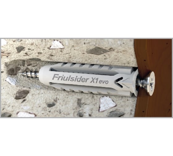 Универсальный дюбель Friulsider нейлоновый x1 evo 6x30 мм, 4 шт. ФАС 76079 4 11
