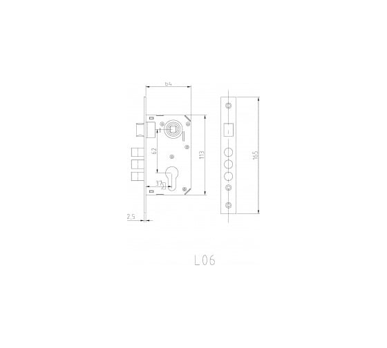 Врезной замок под евроцилиндр PALIDORE l06 ac (медь) 98761299