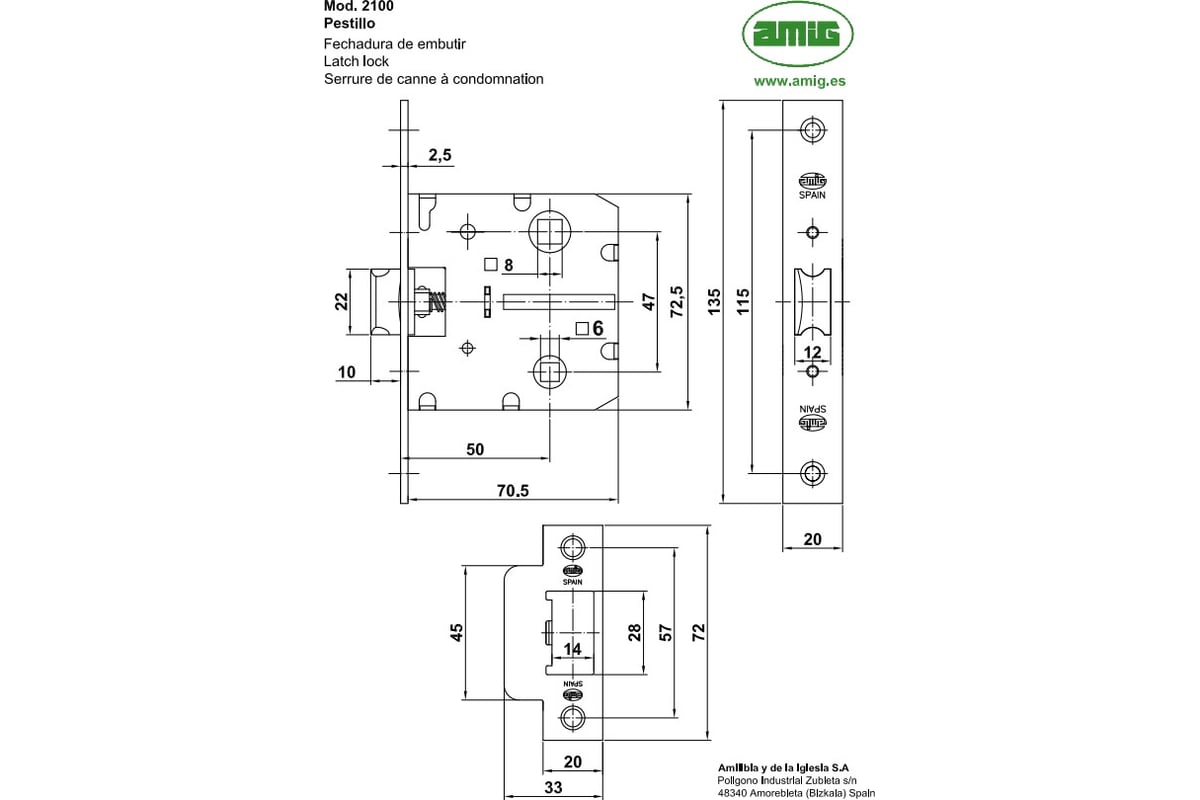 Защелка Amig мод. 21-50 никель 4123 - выгодная цена, отзывы ...