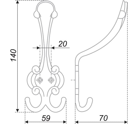 Мебельный крючок BOYARD K303AB.6