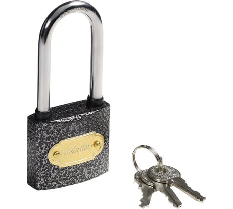Навесной замок Smartbuy корпус 38х33 мм, удлиненная дужка d5.5 мм, 3 ключа SBT-LK-3833L