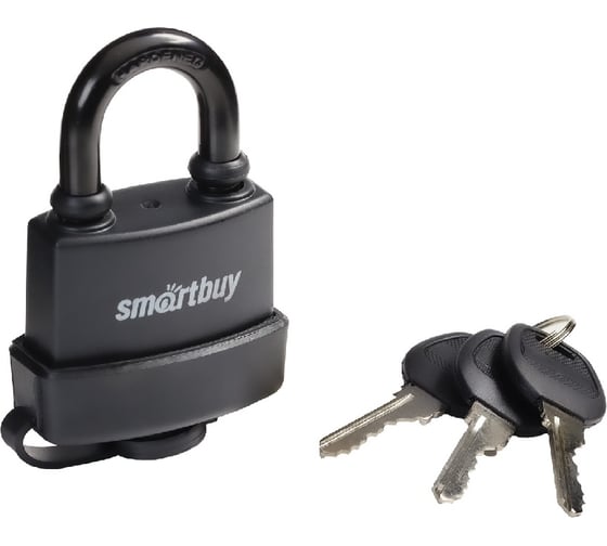 Навесной уличный замок Smartbuy корпус 45х40 мм, дужка d6.6 мм, 3 ключа, дверца SBT-LK-4540