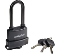Навесной уличный замок Smartbuy корпус 45х40 мм, удлиненная дужка, d6.6 мм, 3 ключа, дверца SBT-LK-4540L
