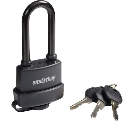 Навесной уличный замок Smartbuy корпус 45х40 мм, удлиненная дужка, d6.6 мм, 3 ключа, дверца SBT-LK-4540L