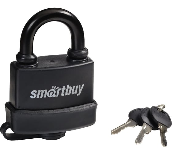 Навесной уличный замок Smartbuy корпус 56х50 мм, дужка d8.4 мм, 3 ключа, дверца SBT-LK-5650