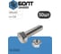 Болт STEELREX DIN 933, класс прочности 5,8, цинк, М5x40 мм, 50 шт. 0211005040B500005064 3