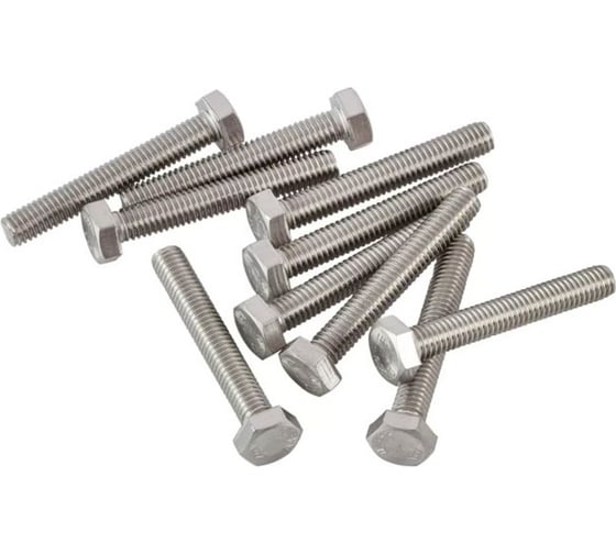 Болт STEELREX DIN 933, класс прочности 5,8, цинк, М10x50 мм, 20 шт. 0211010050B400002032 1