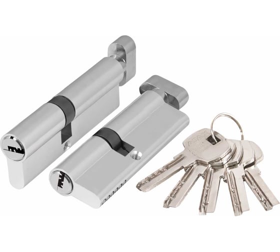 Цилиндровый механизм с вертушкой AJAX AX202/80 mm 30+10+40 CP хром 5 кл. 39875