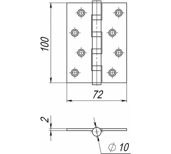 Универсальная петля AJAX 4B/P 100x70x2 SN матовый никель, пакет 38121
