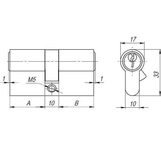 Цилиндровый механизм AJAX AX100/70 mm 30+10+30 PB латунь 5 кл. 39833