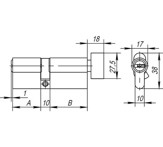 Цилиндровый механизм с вертушкой AJAX AX202/100 mm 50+10+40 CP хром 5 кл. 41293