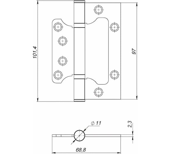 Универсальная петля без врезки AJAX 100/P-2B 100x2,3 SN мат.никель 39753