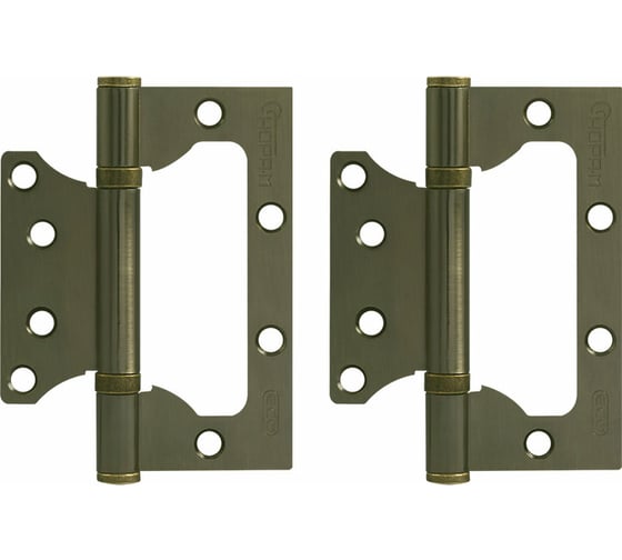 Петля НОРА-М накл. ун. 800-4" FHP-ЕСО AB бронз.покр. без колп. 100х75х2,5 15527