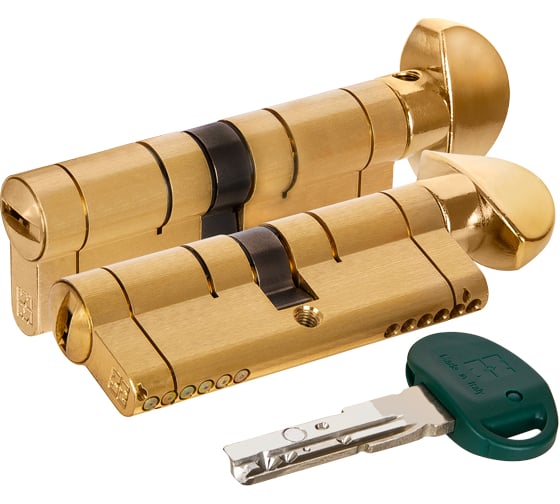 Цилиндровый механизм с вертушкой MOTTURA C31F414101RTC5 82мм/36+10+36, латунь PVD верт. 99.506 15868 1