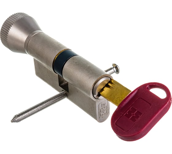 Цилиндровый механизм с вертушкой MOTTURA DPC1F3131 S3 62мм/26+10+26 сатин.никель 5+1 кл. 39489