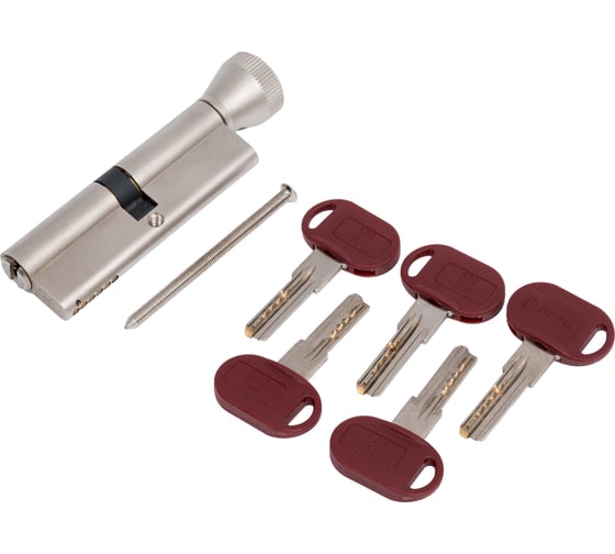 Цилиндровый механизм с вертушкой MOTTURA DPC1F4646 S3 92мм/41+10+41 сатин.никель 5+1 кл.35379 1