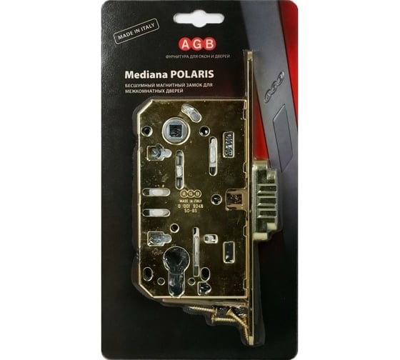 Замок AGB межк. магнит. под цил. MEDIANA POLARIS B06103.50.03.567 с отв. планкой B02402.05 лат 25599