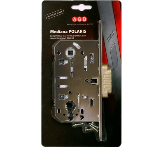 Замок AGB межк. магн. под цил. MEDIANA POLARIS B06103.50.12.567 с отв. планк B02402.05 ант бр 26391
