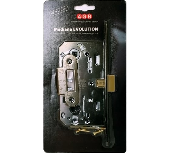 Замок AGB межк. под цил. MEDIANA EVOLUTION B01103.50.12.567 с отв. Планк. B01000.13 ант бронза 25803