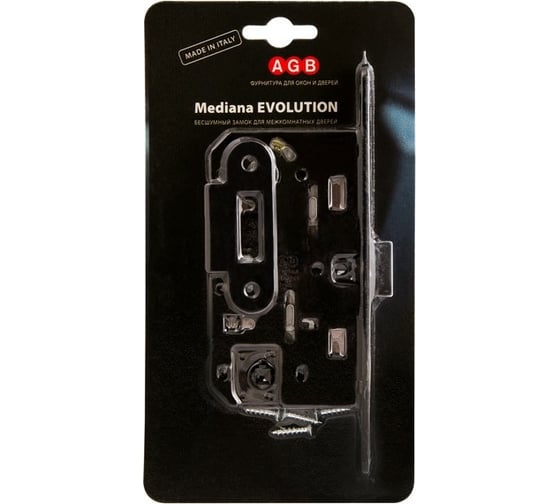 Замок AGB B01102.50.93.567 межкомнатный WC черный MEDIANA EV. инд.упак+B01000.13 36549