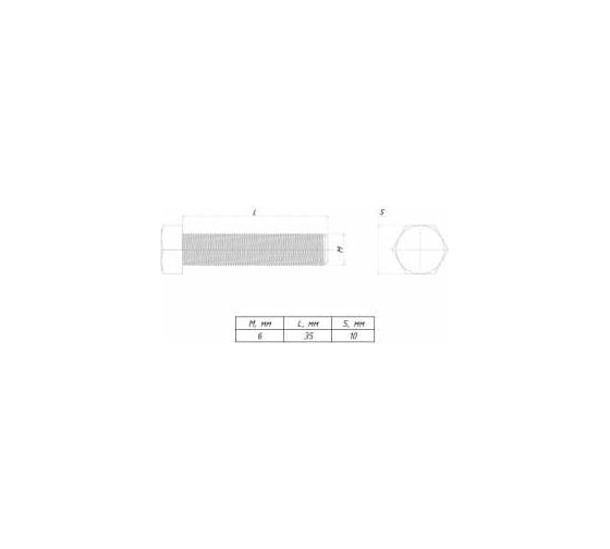 Шестигранный болт EKF DIN 933, М6x35, INOX b6grm6x35-INOX